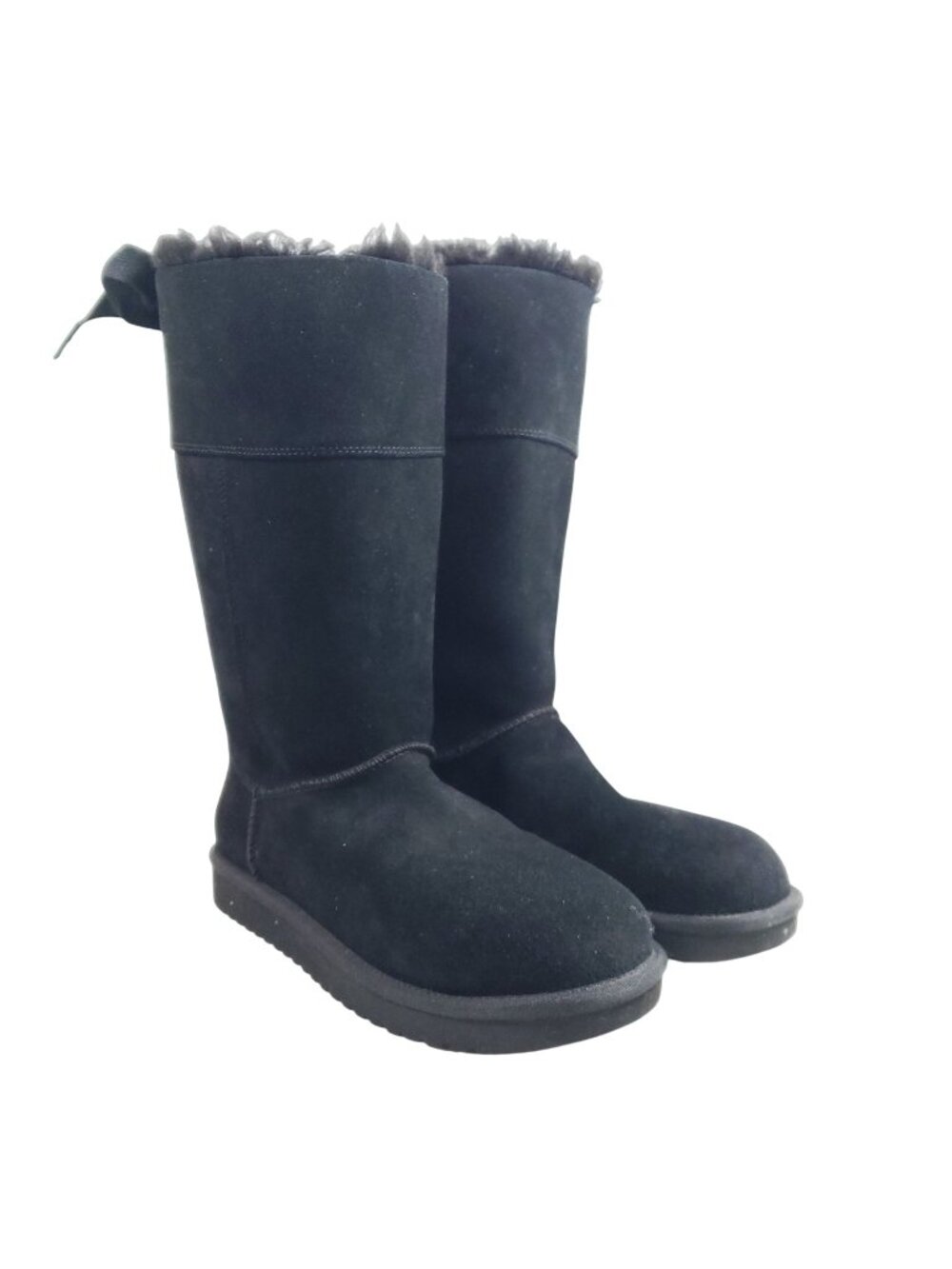 Koolaburra By UGG Womens Size 8 Tall Black Suede Boots Faux Fur Lining
